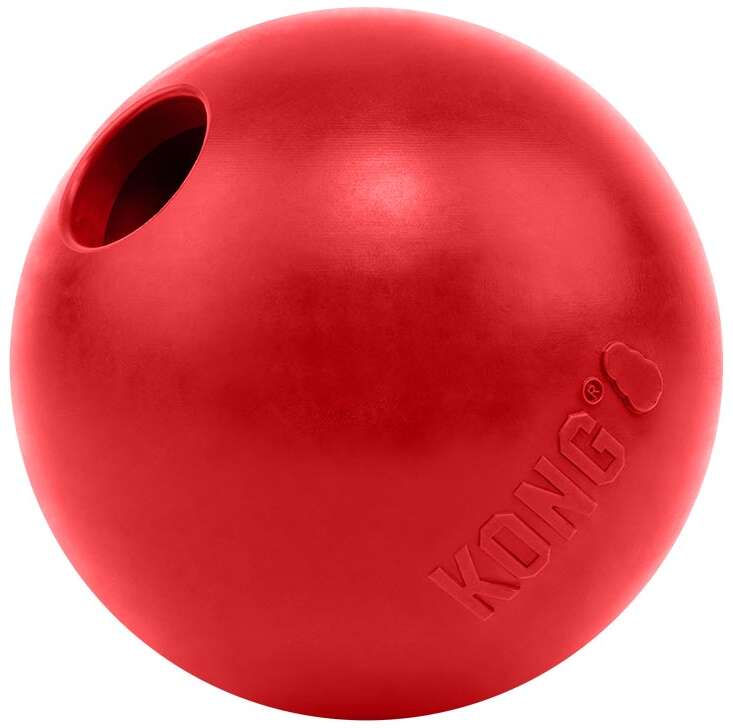 Brinquedo Bola Kong com Buraco Vermelha para Cães - Tam. P