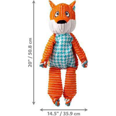 Brinquedo Pelúcia Kong Floppy Knots Fox Jumbo Laranja para Cães