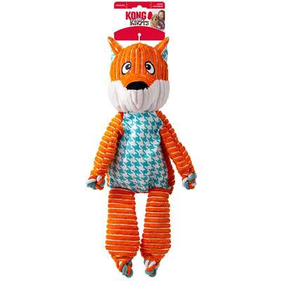 Brinquedo Pelúcia Kong Floppy Knots Fox Jumbo Laranja para Cães