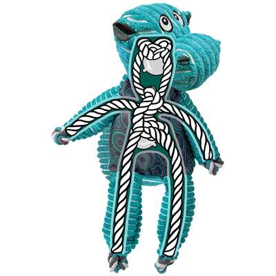 Brinquedo Pelúcia Kong Floppy Knots Hippo Jumbo Azul para Cães