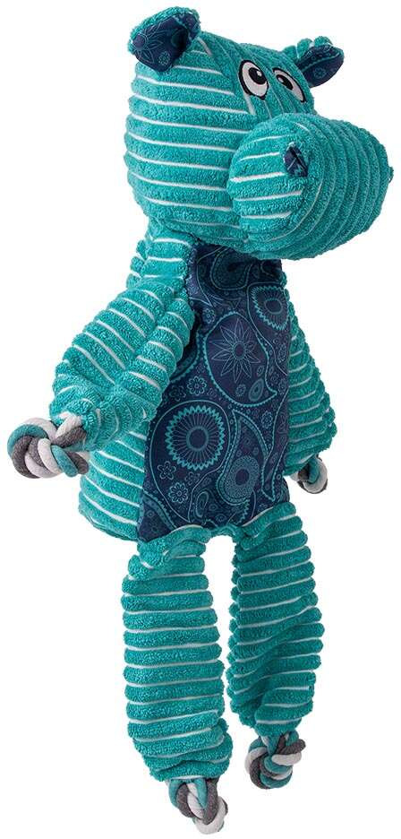 Brinquedo Pelúcia Kong Floppy Knots Hippo Jumbo Azul para Cães - Tam. Único