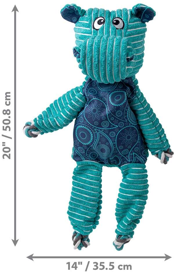 Brinquedo Pelúcia Kong Floppy Knots Hippo Jumbo Azul para Cães - Tam. Único