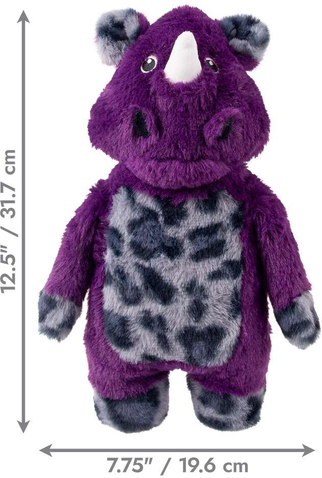 Brinquedo Pelúcia Kong Jungle Jamz Rinoceronte Roxo para Cães - Tam. Único