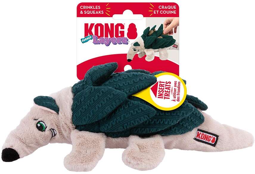 Brinquedo Pelúcia Kong Layerz Forage Armadillo Verde para Cães - Tam. Único