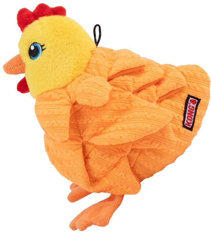 Brinquedo Pelúcia Kong Layerz Forage Hen Laranja para Cães - Tam. Único