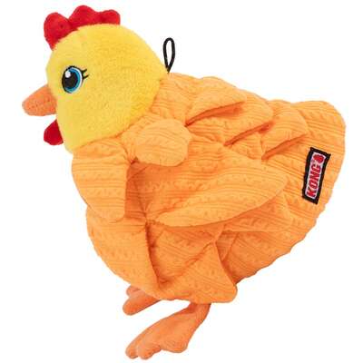 Brinquedo Pelúcia Kong Layerz Forage Hen Laranja para Cães