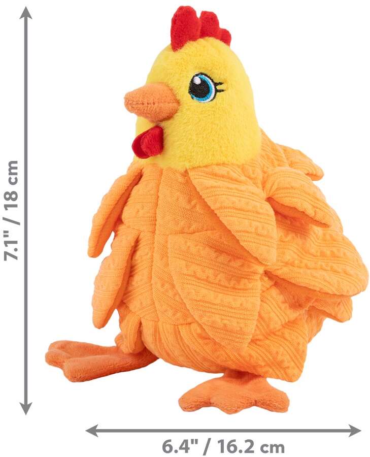 Brinquedo Pelúcia Kong Layerz Forage Hen Laranja para Cães - Tam. Único