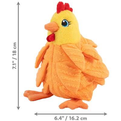Brinquedo Pelúcia Kong Layerz Forage Hen Laranja para Cães