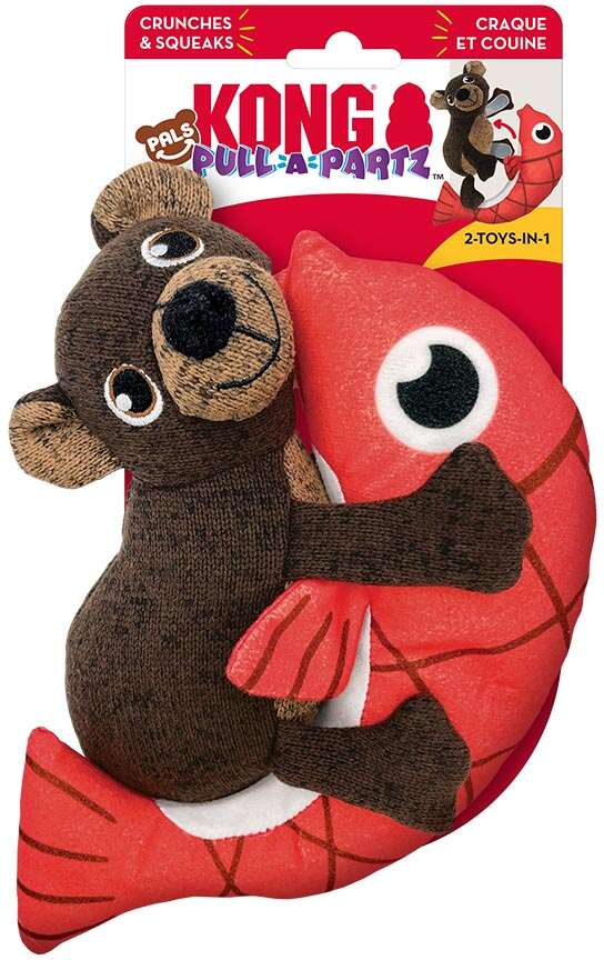 Brinquedo Pelúcia Kong Pull-A-Partz Pals Urso Marrom para Cães - Tam. Único