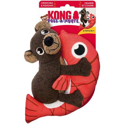Brinquedo Pelúcia Kong Pull-A-Partz Pals Urso Marrom para Cães