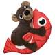 Brinquedo Pelúcia Kong Pull-A-Partz Pals Urso Marrom para Cães