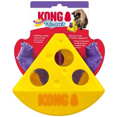 Brinquedo Recheável Kong Rewards Rocker Cheese Amarelo para Gatos