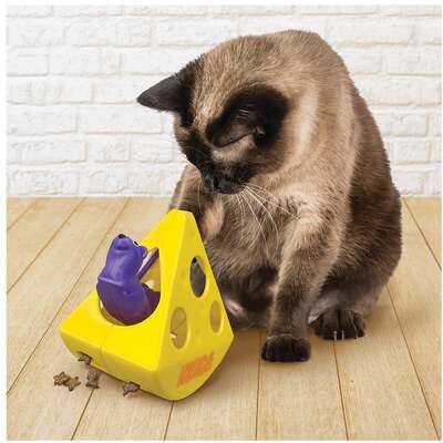 Brinquedo Recheável Kong Rewards Rocker Cheese Amarelo para Gatos