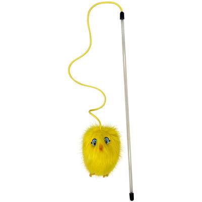 Brinquedo Varinha Kong Teaser Chirpz Pintinho Amarelo para Gatos