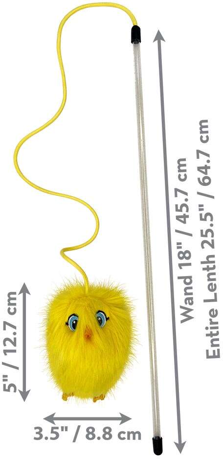 Brinquedo Varinha Kong Teaser Chirpz Pintinho Amarelo para Gatos - Tam. Único