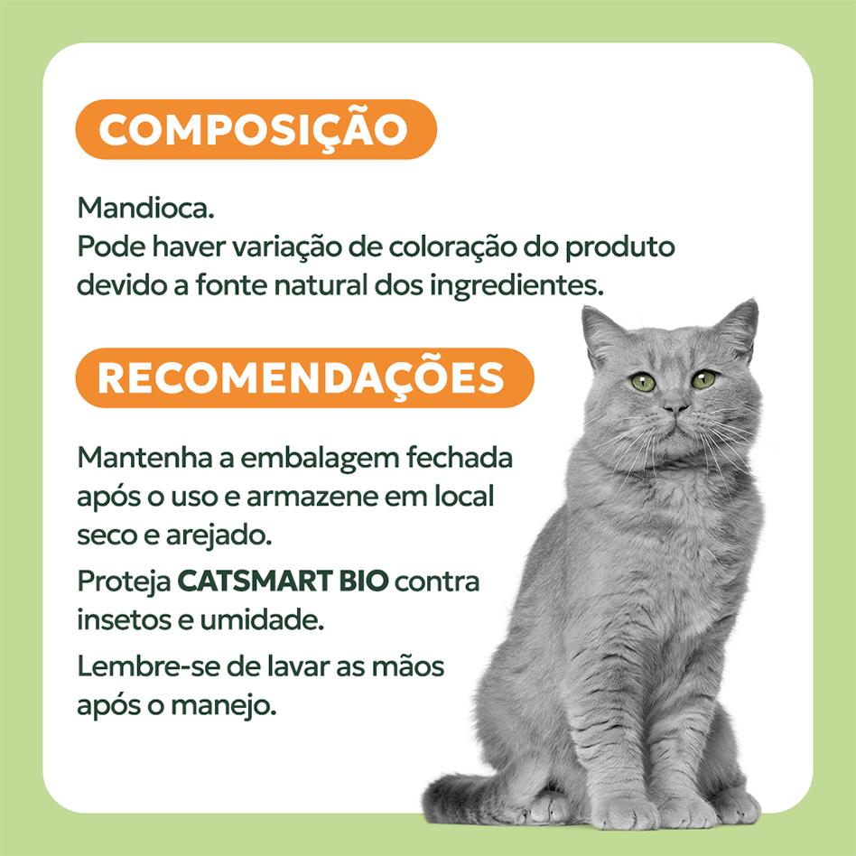 Granulado Sanitário Cat Smart Bio Grãos Médios para Gatos - 4Kg