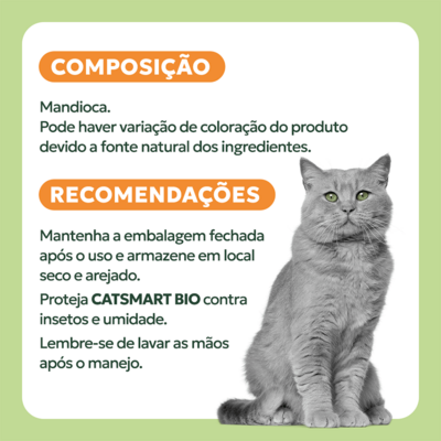 Granulado Sanitário Cat Smart Bio Grãos Médios para Gatos