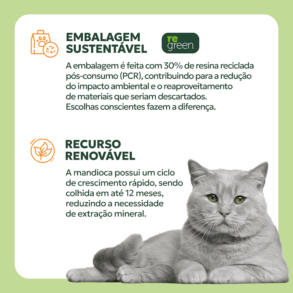 Granulado Sanitário Cat Smart Bio Grãos Médios para Gatos - 4Kg