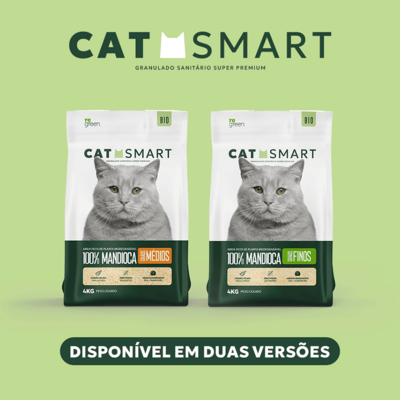 Granulado Sanitário Cat Smart Bio Grãos Médios para Gatos