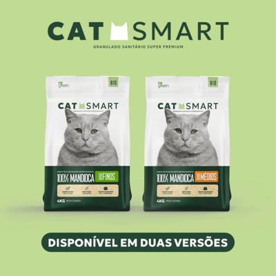 Granulado Sanitário Cat Smart Bio Grãos Finos para Gatos