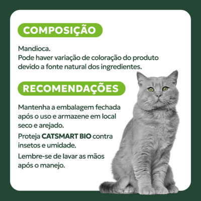 Granulado Sanitário Cat Smart Bio Grãos Finos para Gatos