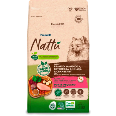 Ração Seca PremieR Pet Nattú Mandioca para Cães Adultos de Pequeno Porte