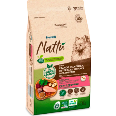Ração Seca PremieR Pet Nattú Mandioca para Cães Adultos de Pequeno Porte