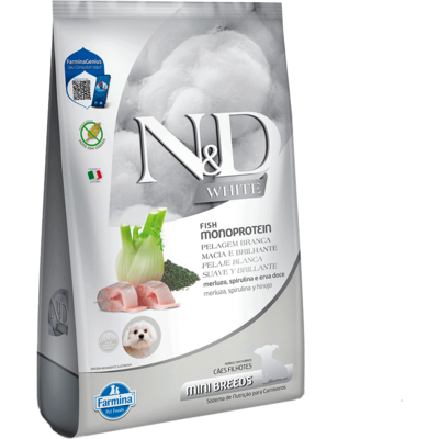Ração Seca Farmina N&D White para Cães Filhotes de Raças Mini e Pequenas Sabor Peixe
