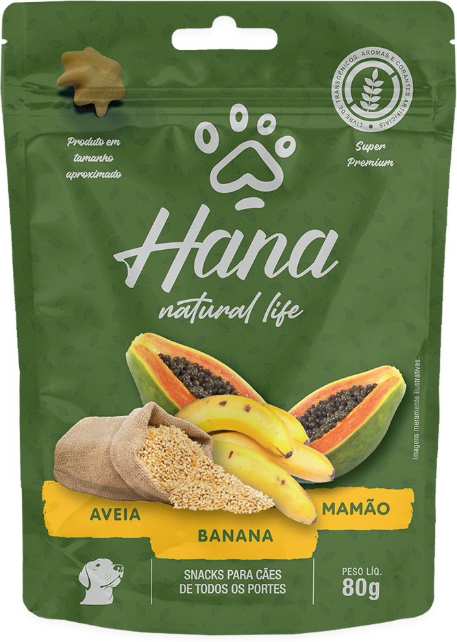Petisco Hana Natural Life para Cães Sabor Frutas e Cereais - 80 g