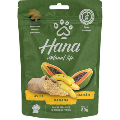 Petisco Hana Natural Life para Cães Sabor Banana, Aveia e Açaí