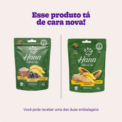 Petisco Hana Natural Life para Cães Sabor Banana, Aveia e Açaí