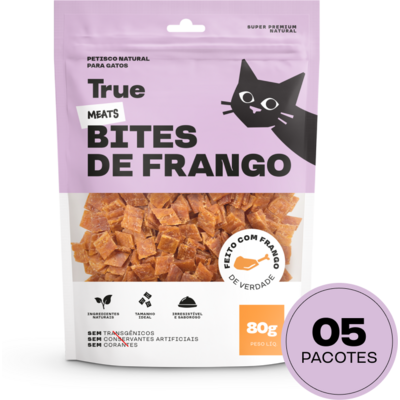 Petisco Natural True Meats Bites de Frango para Gatos