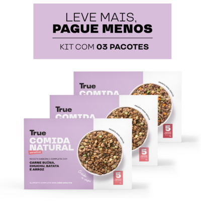 Alimentação Natural True Sensitive Sabor Carne Suína para Cães Adultos