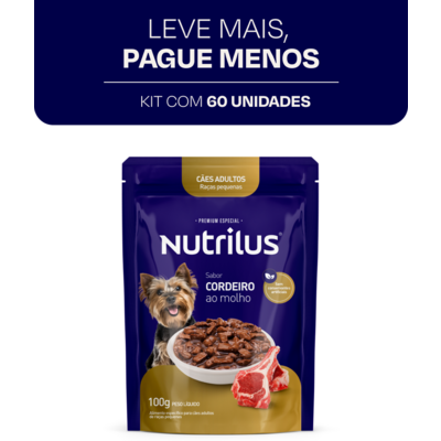 Ração Úmida Nutrilus Sabor Cordeiro para Cães Adultos de Raças Pequenas