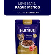 Kit Ração Úmida Nutrilus Sabor Cordeiro para Cães Adultos de Porte Pequeno - 60 Unidades