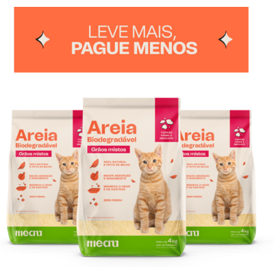 Areia Higiênica Meau Biodegradável Grãos Mistos para Gatos