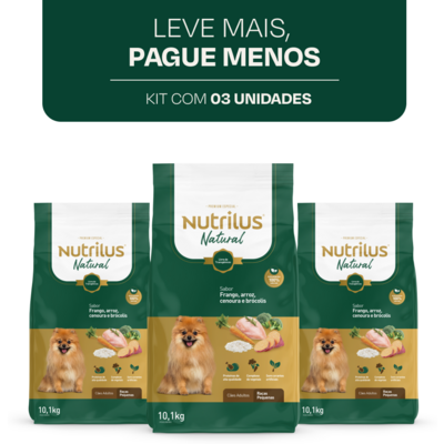 Ração Seca Nutrilus Natural Frango e Arroz para Cães Adultos Raças Pequenas