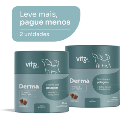 Suplemento Palatável Vitz Pet Derma para Cães de Porte Pequeno