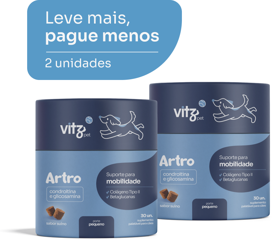 Suplemento Palatavel Vitz Pet Artro para Cães de Porte Pequeno - 30 Unidades