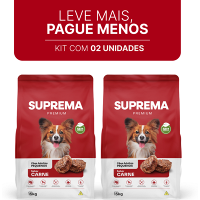 Ração Suprema Sabor Carne para Cães Adultos de Raças Pequenas