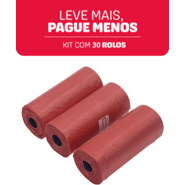 Refil Cata Caca Kroco Vermelho Biodegradável - 30 Rolos