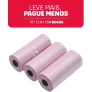 Refil Cata Caca Kroco Rosa Biodegradável - 150 Rolos