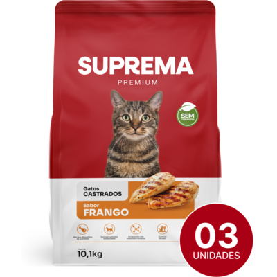 Ração Suprema Sabor Frango para Gatos Adultos Castrados