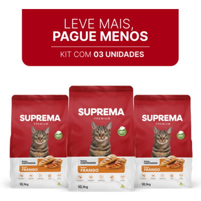 Ração Suprema Sabor Frango para Gatos Adultos Castrados