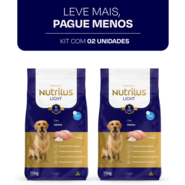 Ração Nutrilus Light Frango para Cães Adultos Raças Médias e Grandes - 15Kg (2 Pacotes)