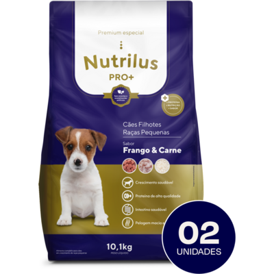 Ração Nutrilus Pro+ Frango & Carne para Cães Filhotes de Raças Pequenas