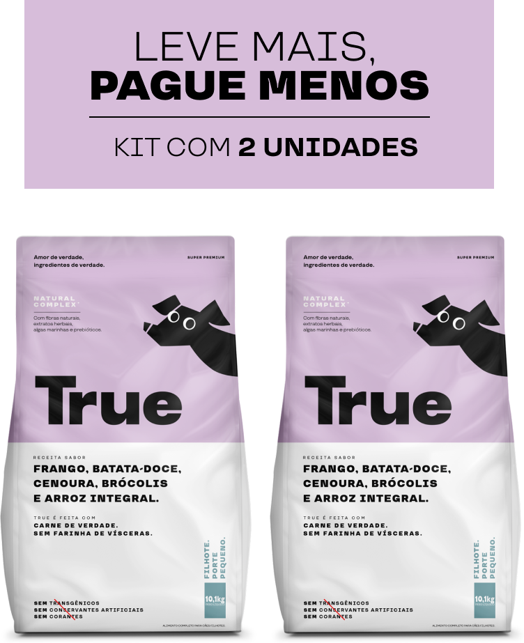 Ração Natural True para Cães Filhotes Raças Pequenas - 10,1Kg (2 Pacotes)