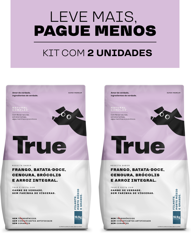 Ração Natural True para Cães Filhotes Raças Médias e Grandes - 10,1Kg (2 Pacotes)