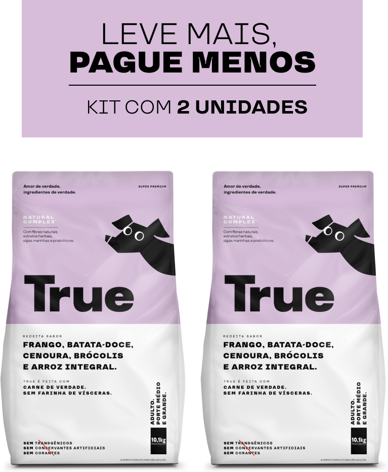Ração Seca True para Cães Adultos Raças Médias e Grandes - 10,1Kg (2 Pacotes)