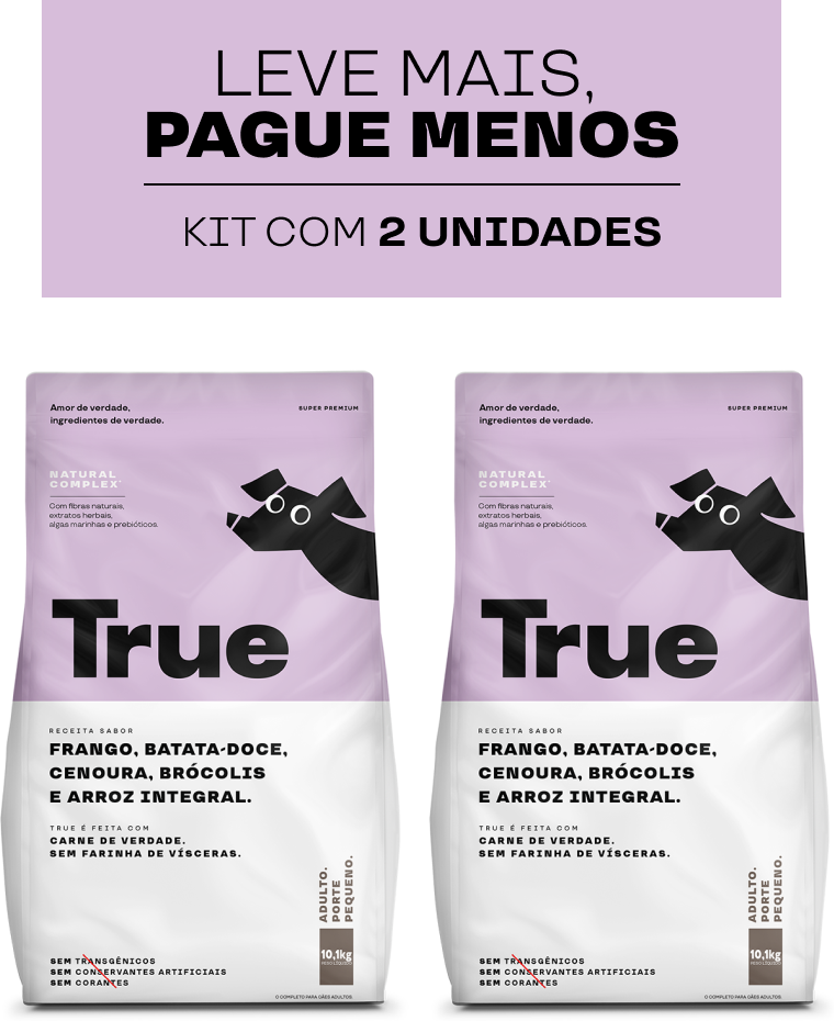 Ração Seca True para Cães Adultos Raças Pequenas - 10,1Kg (2 Pacotes)